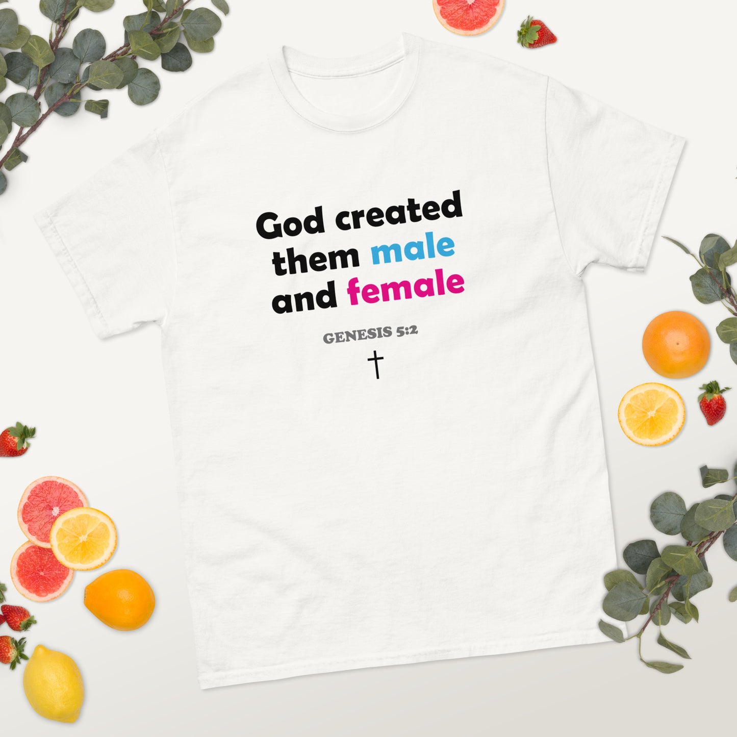 Unisex T-Shirt – “God created them male and female”