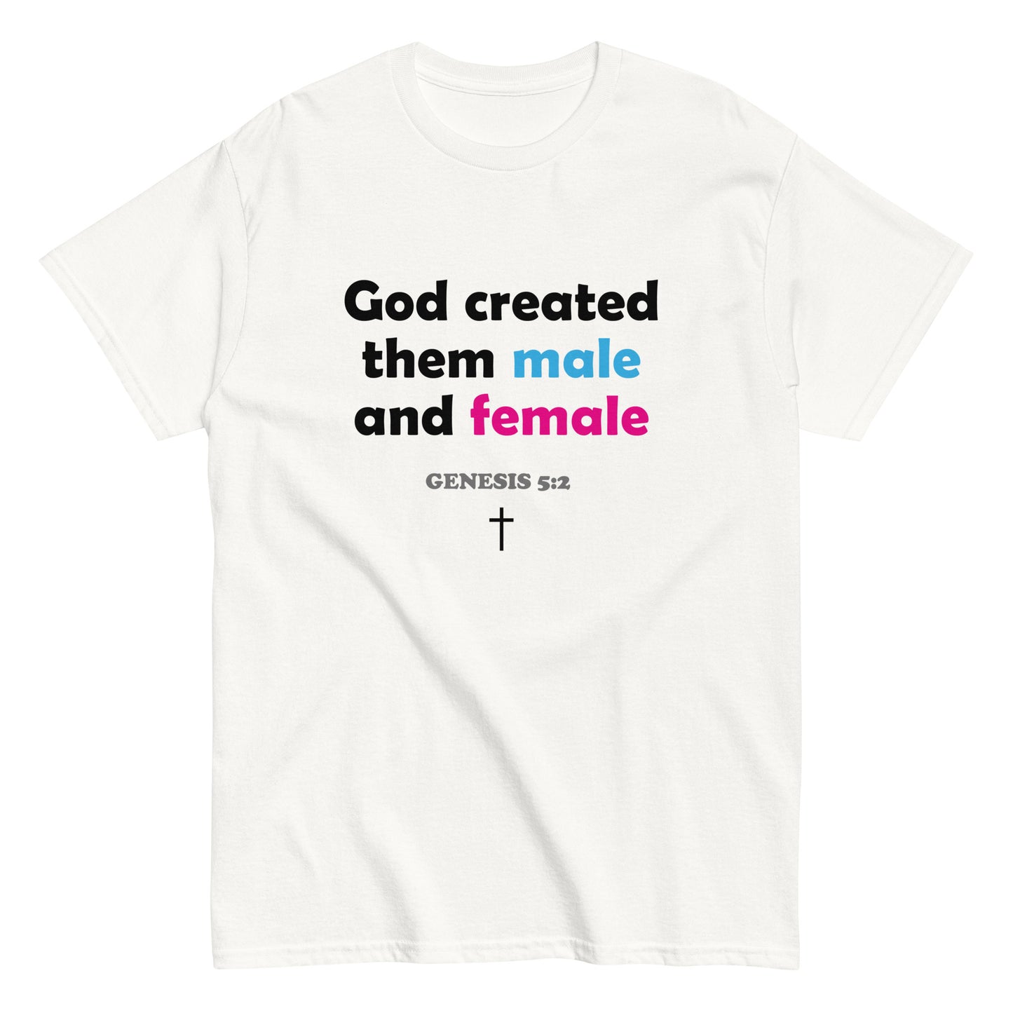 Unisex T-Shirt – “God created them male and female”