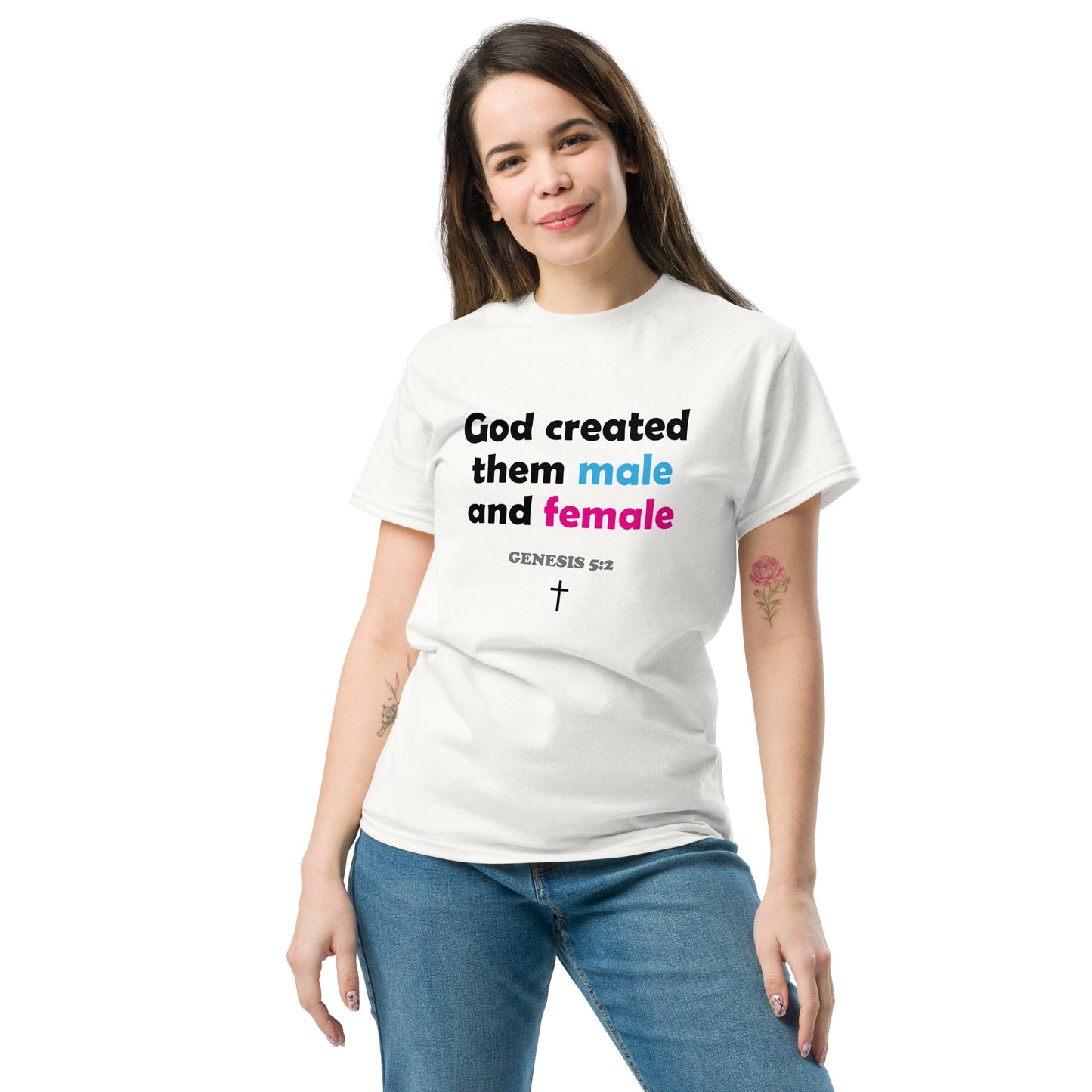 Unisex T-Shirt – “God created them male and female”