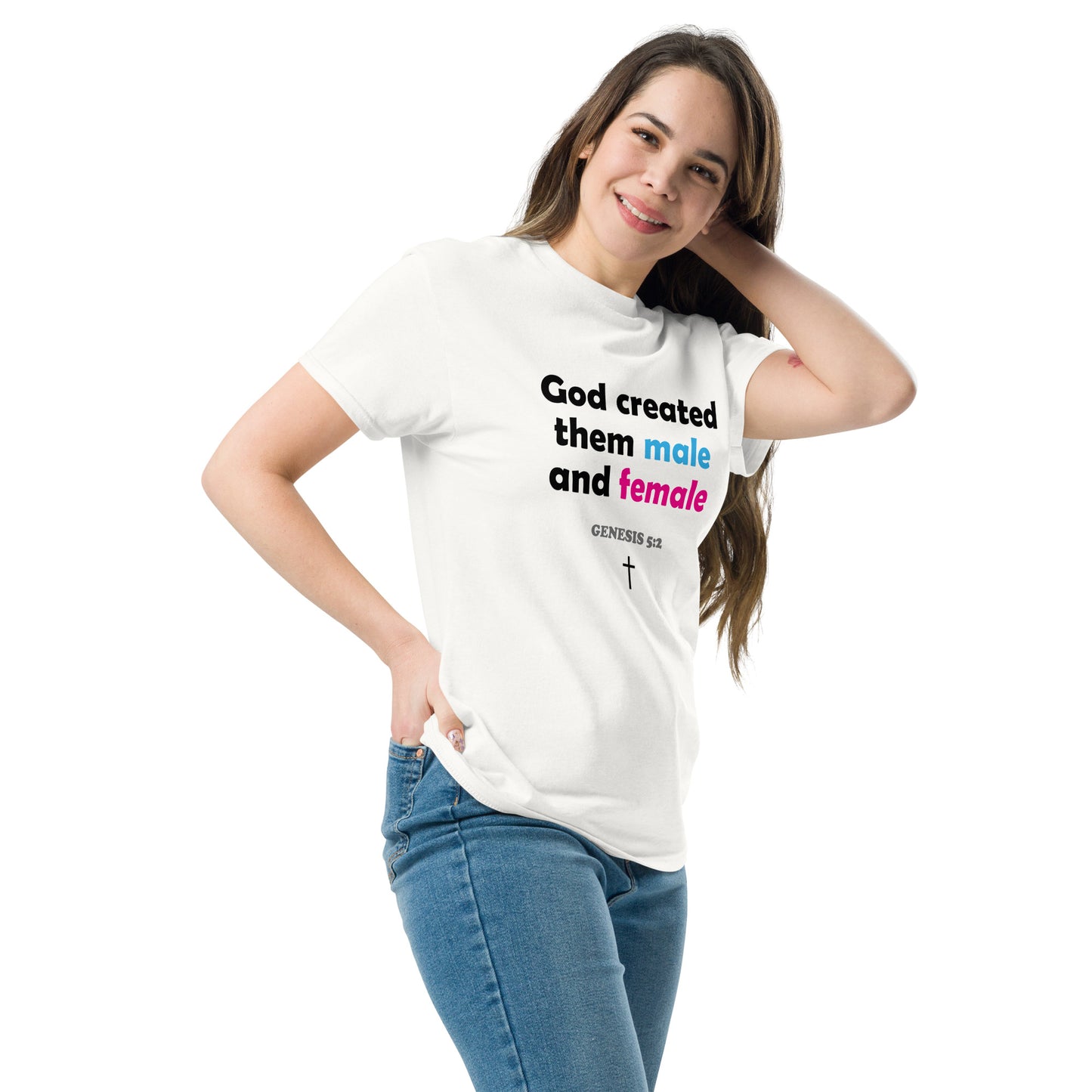 Unisex T-Shirt – “God created them male and female”